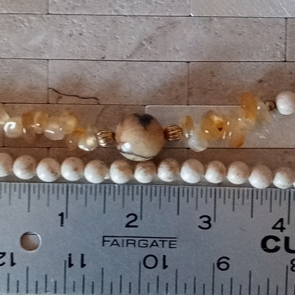 Two Pair of clip on Earrings and Stone Necklace - Picture 9 of 9